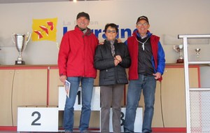 le podium d'arrivée à St Etienne :Jacques, Nadine et Gayou